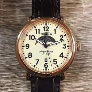 SOLD Shinola Runwell Moon Phase, Rose Gold 41mm